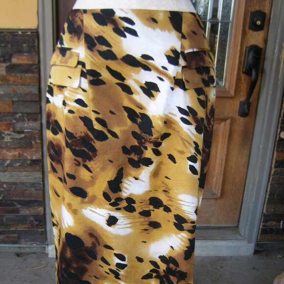 GRACE Pencil Skirt  Modern Leopard Print Size 14 - Picture 1 of 4
